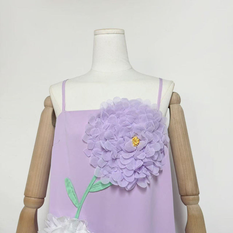 kristin Buttercup Embroidered Maxi Dress in Purple