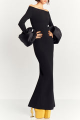 Olindan Off Shoulder Maxi Dress in Black