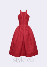 Berry Bell-Shaped mini Dress in red