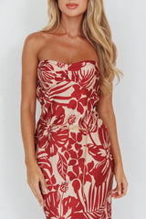 Kona Cowl Back Midi Dress Floral Flame