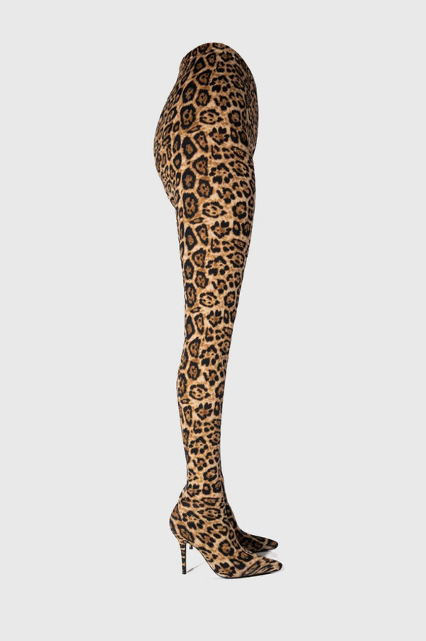 Sagier Leopard Print Pant Boots