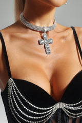 Sally Diamante Cross Chocker