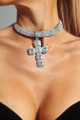 Sally Diamante Cross Chocker