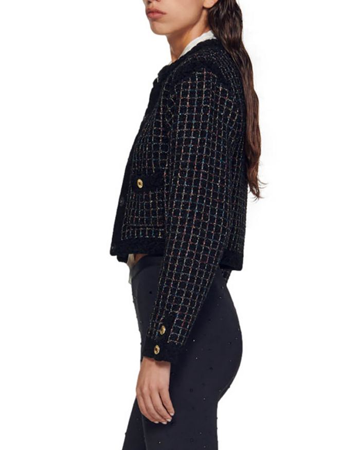 TEXTURED TWEED CARDIGAN SWEATER