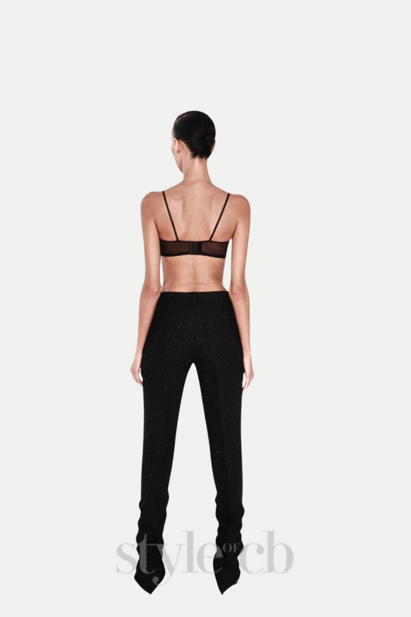 Vieby Leaf Crystal Bralette in Black