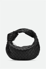 Zariah Weave Knot Clutch Bag - Black