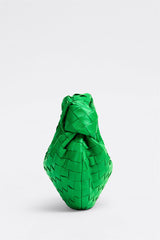 Zariah Weave Knot Clutch Bag - Green