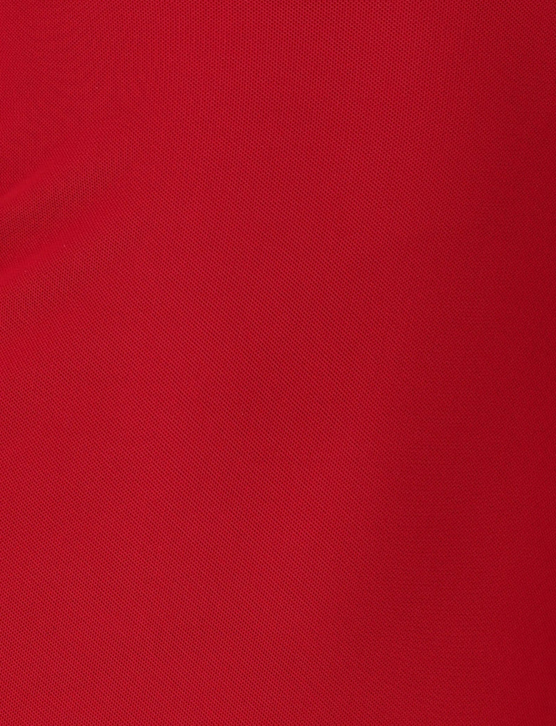 red Bustier maxi dress with a v-neckline