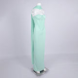 anna Strapless  Mesh Scarf Corset Maxi Dress in green