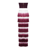 ashley Gradient Fringe Corset Two Piece Bandage Set