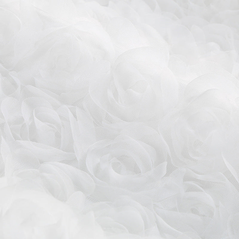 susanna 3D Flower Applique maxi Dress in white