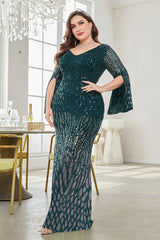 Bellatrix Long Sleeve Deep-V Maxi Dress