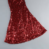 basia sleeveless sequin maxi dress in red