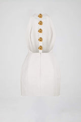 rita Halter Backless Mini Dress in white
