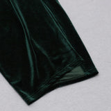 VELVET ONE-LINE SHOULDER HIGH SLIT DRESS IN DARK GREEN styleofcb 