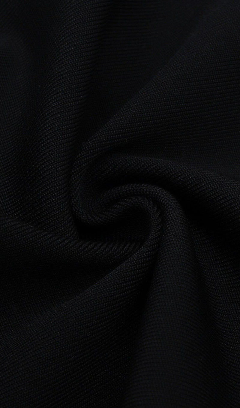 BLACK STITCHED HALTERNECK DESIGN MIDI DRESS Dresses styleofcb 