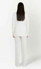 CRYSTAL EMBELLISHED CREPE SUIT SET IN WHITE STYLE OF CB 