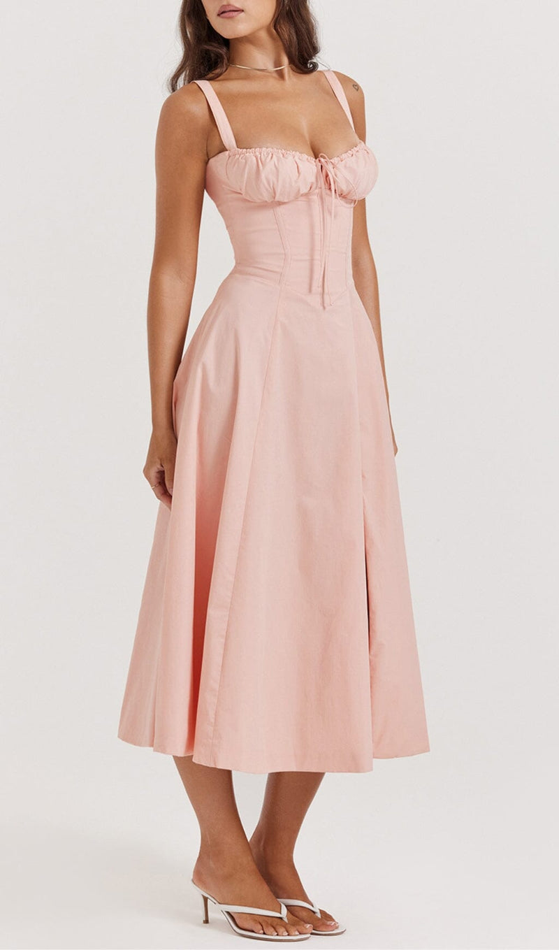 BABY PINK BUSTIER SUNDRESS styleofcb 