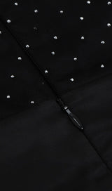 HOLLY BLACK CRYSTALLIZED CORSET HIGH SLIT SATIN GOWN Dresses styleofcb 