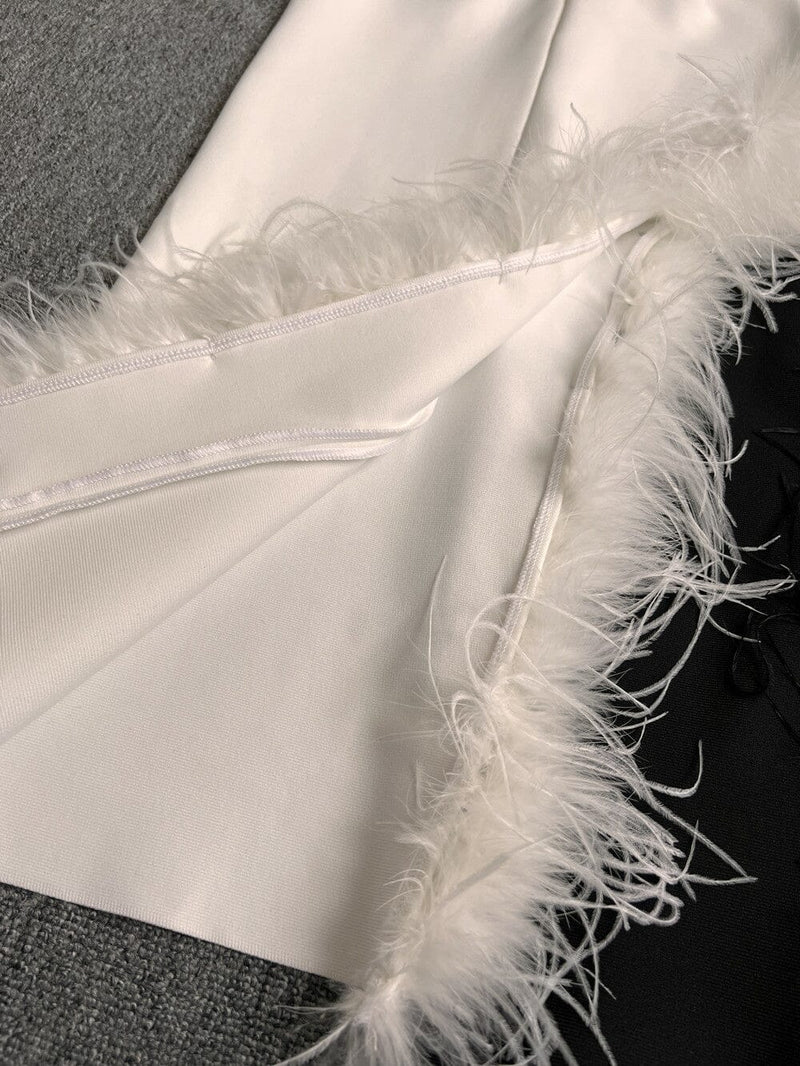 FEATHER DRESS – WHITE styleofcb 