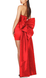 STRAPLESS BOWKNOT MINI DRESS IN RED Oh CICI 