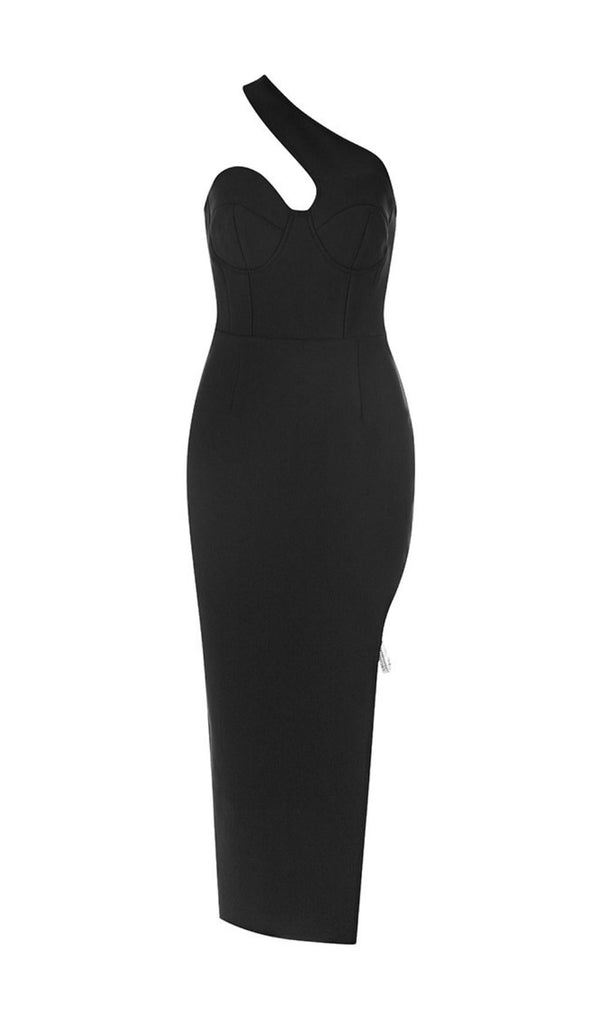 ONE SHOULDER MIDI DRESS IN BLACK Dresses styleofcb 