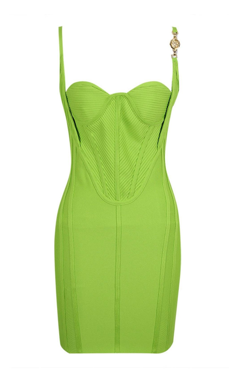 BANDAG MINI DRESS IN GREEN Dresses styleofcb XS GREEN 