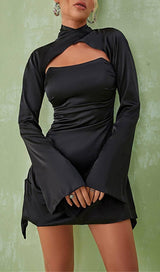 SATIN MINI DRESS IN BLACK Dresses sis label 