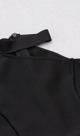 HALTER ONE SHOULDER MIDI DRESS IN BLACK Dresses styleofcb 
