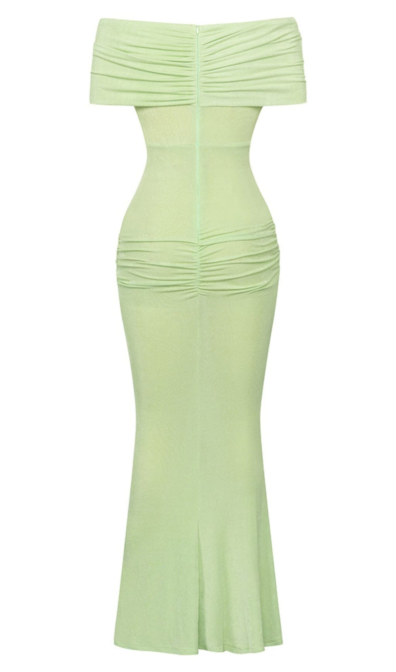 FLORA SLEEVELESS BANGAGE MAXI DRESS IN OLIVE GREEN DRESS styleofcb 