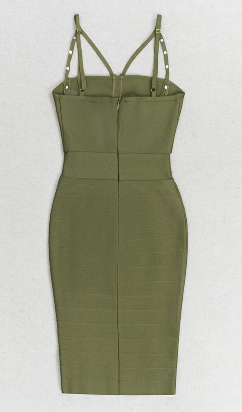 BODYCON MINI DRESS IN ARMYGREEN styleofcb 