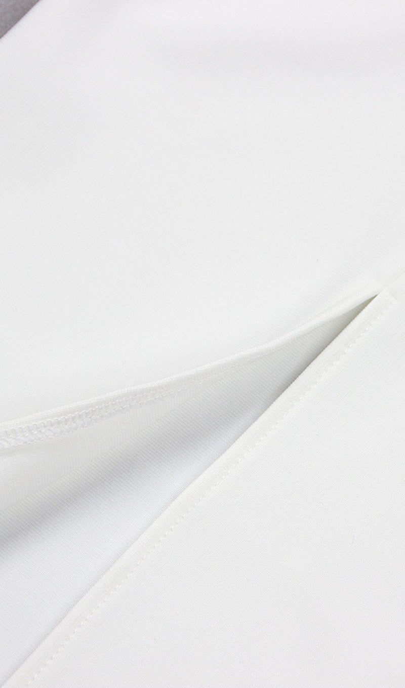 SQUARE SHOULDER CORSET MIDI DRESS IN WHITE styleofcb 