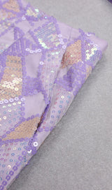 JACQUARD SEQUIN TWO PIECE SET IN PURPLE Clothing styleofcb 
