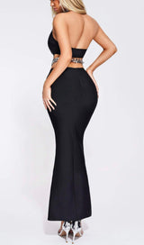 CHAIN CUTOUT MAXI DRESS IN BLACK styleofcb 