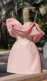 STRAP FISHBONE MINI DRESS IN PINK Dresses styleofcb 