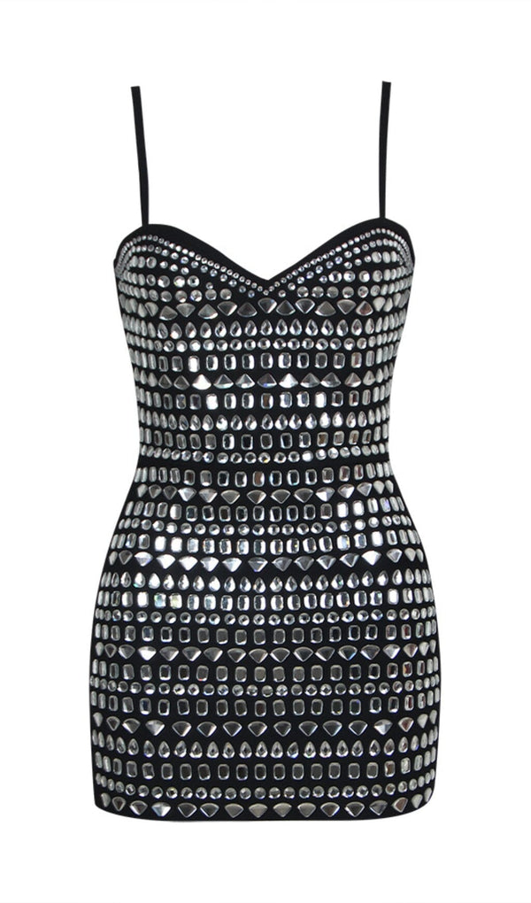 CRYSTAL BANDEAU MINI DRESS IN BLACK DRESS STYLE OF CB 