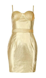 BANDAGE BODYCON MINI DRESS IN GOLD Dresses styleofcb 