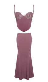 CRYSTAL CORSET MIDI DRESS IN AMETHYST DRESS STYLE OF CB 