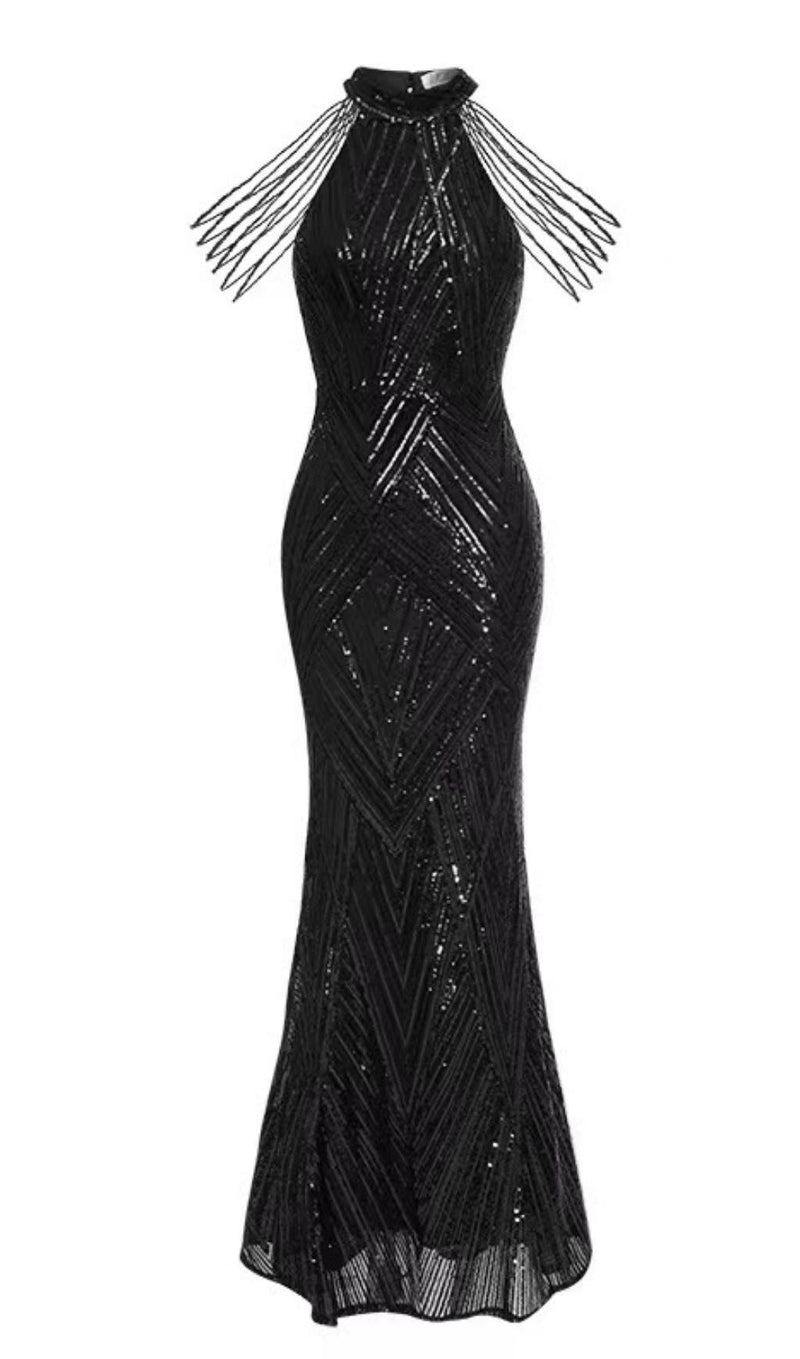 SEQUIN MAXI DRESS Dresses styleofcb S BLACK 
