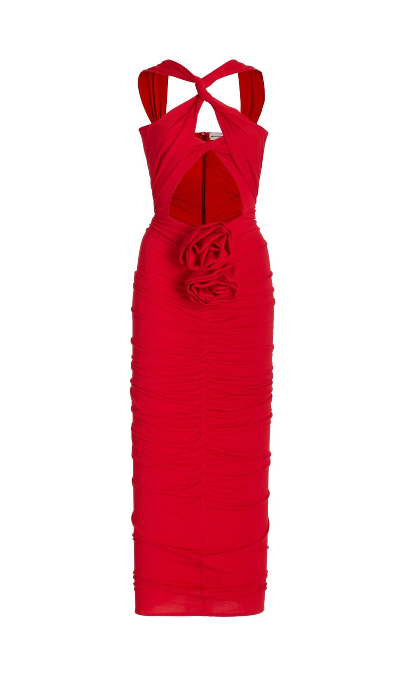 HALTER CUT OUT MAXI DRESS IN RED DRESS styleofcb 