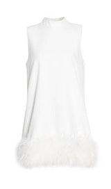 FEATHER MINI DRESS IN WHITE Dresses styleofcb XS WHITE 