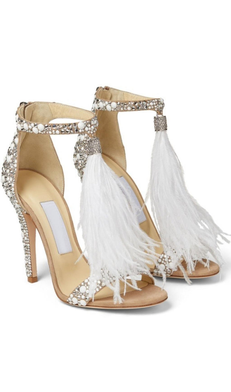 FEATHER PEARL STILETTO HIGH HEELS Shoes styleofcb 