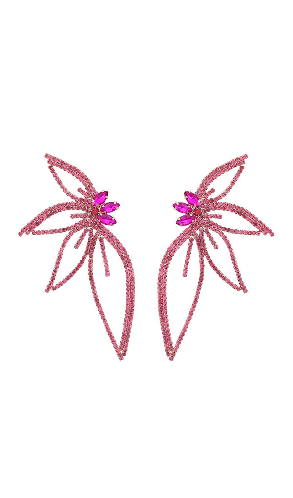 CRYSTAL FLOWER EARRINGS IN PINK Earrings styleofcb 