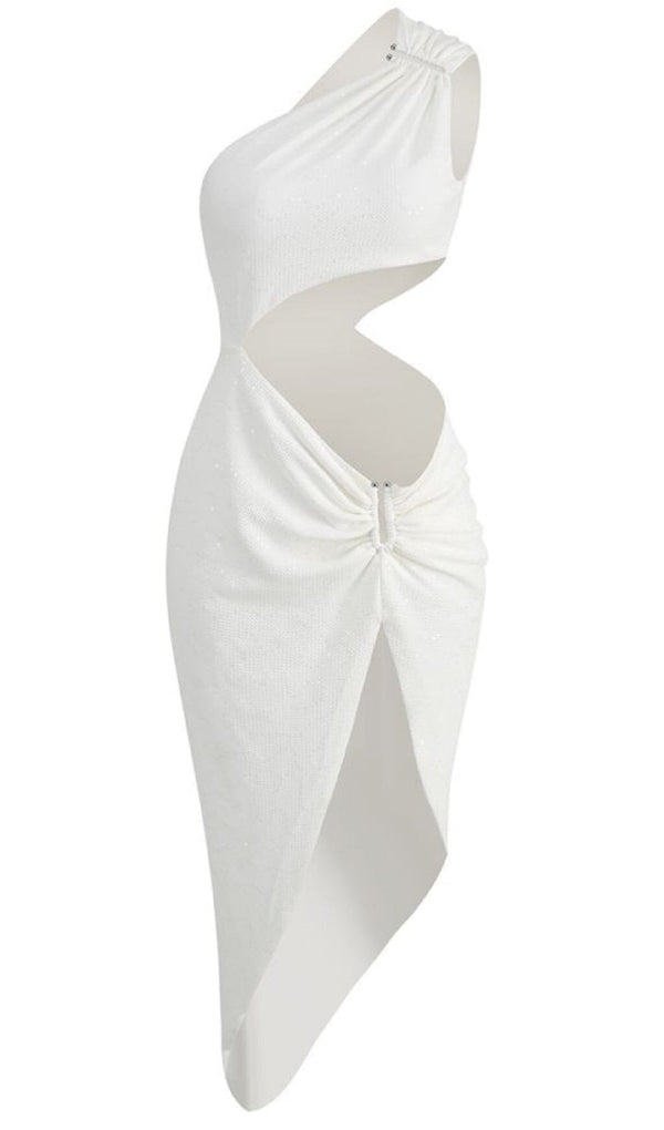 ONE-SHOULDER HIGH LOW DRESS IN WHITE DRESS STYLE OF CB 