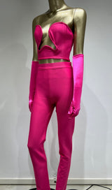 BANDAGE CUTOUT THREE PIECES SUIT IN PINK styleofcb 
