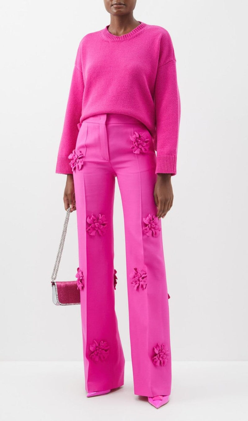 STEREO FLOWER MID-RISE JEANS IN PINK styleofcb 