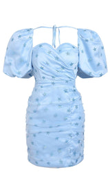 PUFF SLEEVE MINI DRESS Dresses styleofcb XS BLUE 