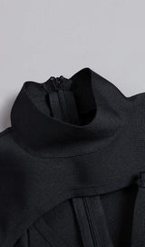 IRREGULAR LACE-UP SLIT DRESS IN BLACK styleofcb 