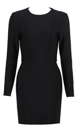 LONG SLEEVE TIGHT BACKLESS DRESS IN BLACK DREESES styleofcb 