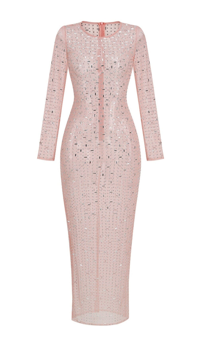 SEQUIN LACE PERSPECTIVE DRESS IN PINK DRESS styleofcb 